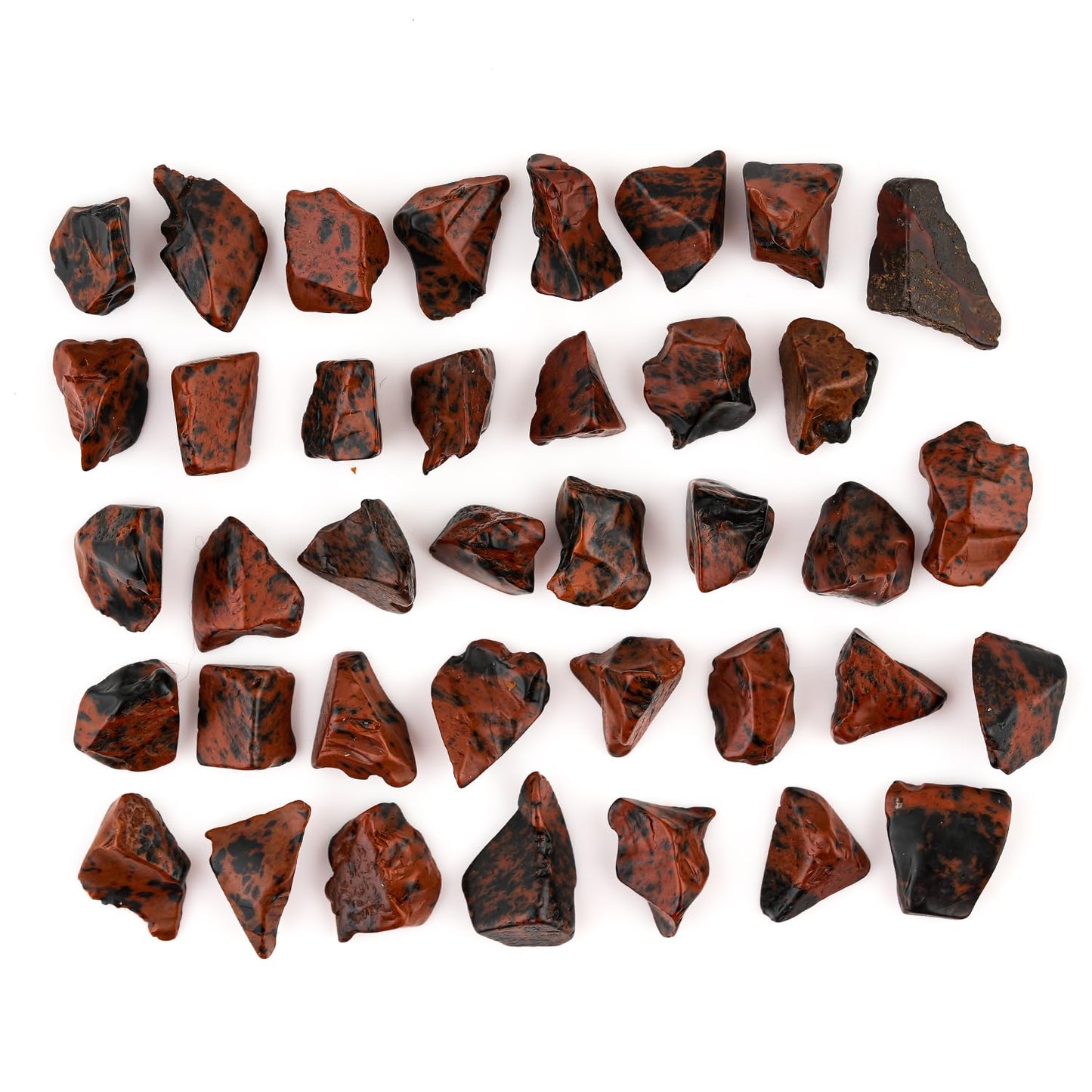 ColouredRocks 100 carats Mahogany Obsidian Crystals, Raw Stones, Rough Gemstones, Jewelry Making Supply, Cabbing, Polishing, Cutting, DIY, Crafts (35+pcs) (10-15mm)
