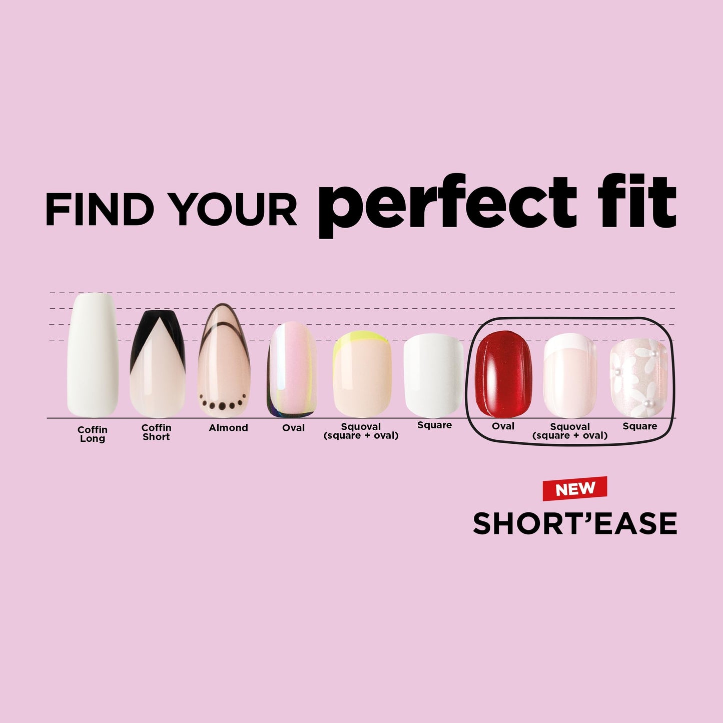 Sally Hansen Salon Effects Perfect Press-On Short'Ease Nails | Oval Shape | Easy to Apply, Non-Damaging, Natural Look Vitamin E & B5 | 30 Nails, Nail Glue, Adhesive Tabs, File| Short Queen