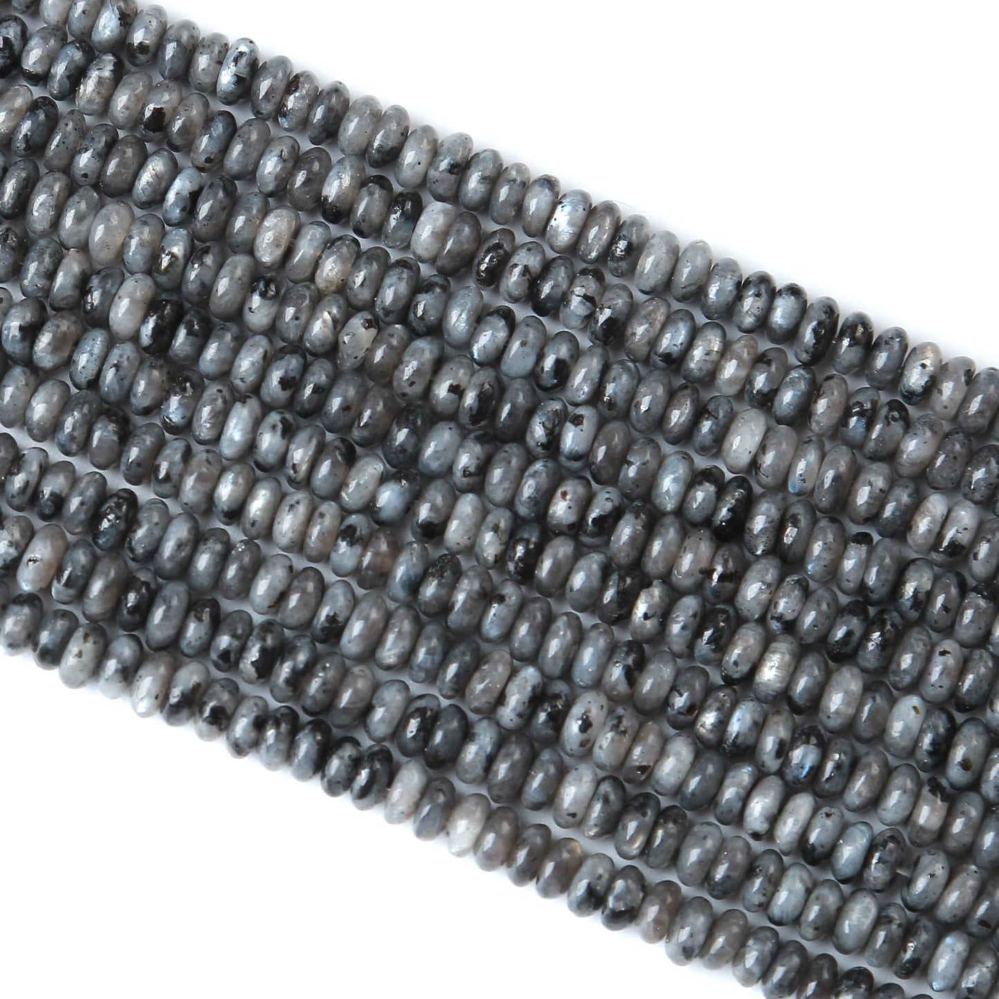 2x4MM 150PCS Black Labradorite Tube Rondelle Abacus Disk Spacer Loose Beads for Jewelry Making