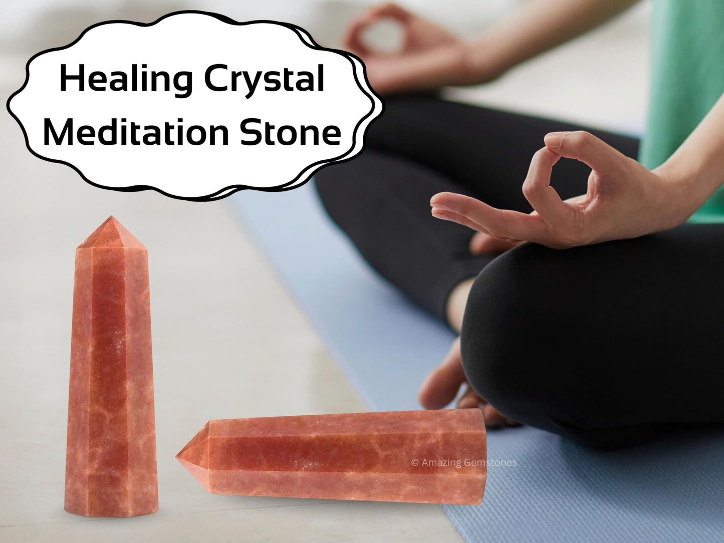 Amazing Gemstone Strawberry Quartz Crystal Towers - Natural Healing Crystal Point Obelisk for Reiki Healing and Crystal Grid (3" to 4" INCH)