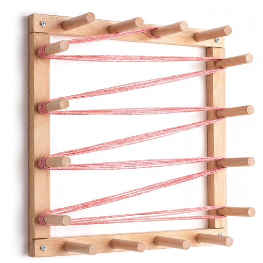 Leinuosen 5 Yard Wood Warping Board Foiling Board Weaving Loom Tools & Accessories Loom Knitting Kit for Beginner Arts & Crafts Supplies