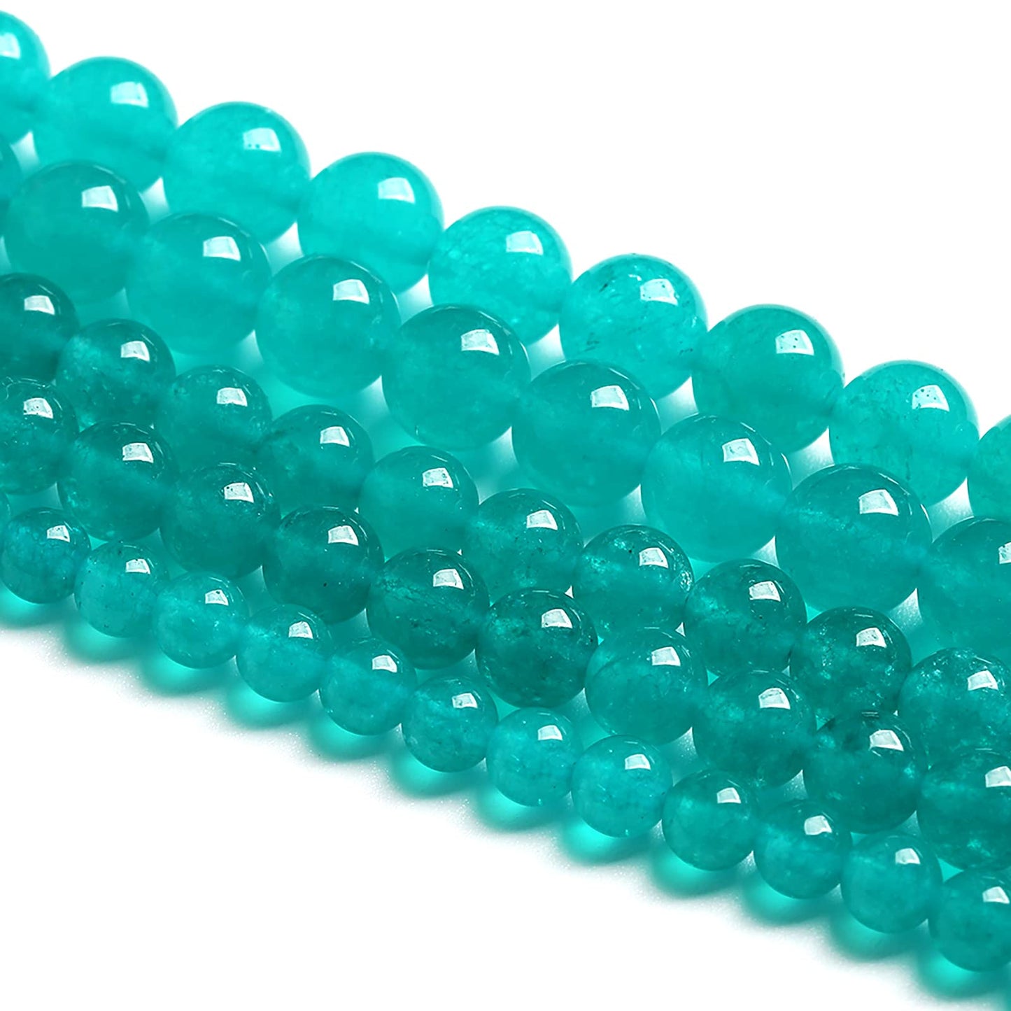 10MM 36PCS Natural Blue Amazonite Chalcedony Stone Crystal Loose Beads for Jewelry Making DIY Bracelet Necklace