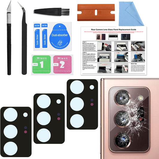 BATLABB 3PCS 20 for Galaxy Note Ultra Rear Camera Lens Glass Replacement Kit, with Tools & Instruction, Bronze