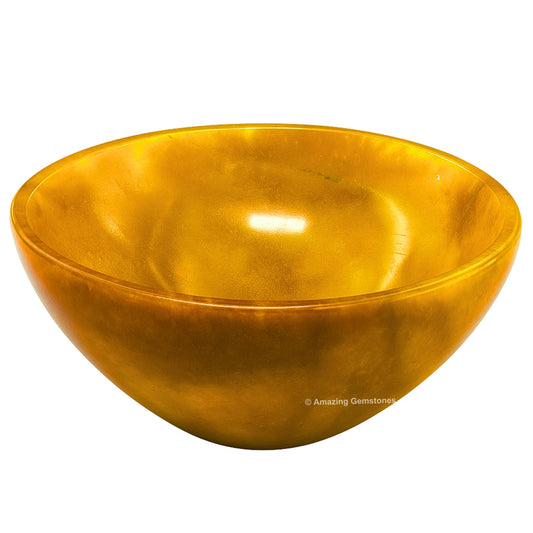 Yellow Jasper Crystal Bowl - 2 Inch Decorative Bowls for Room and Home Decor - Gemstone Healing Crystals for Elegant Display, Positive Energy Balance and Gift