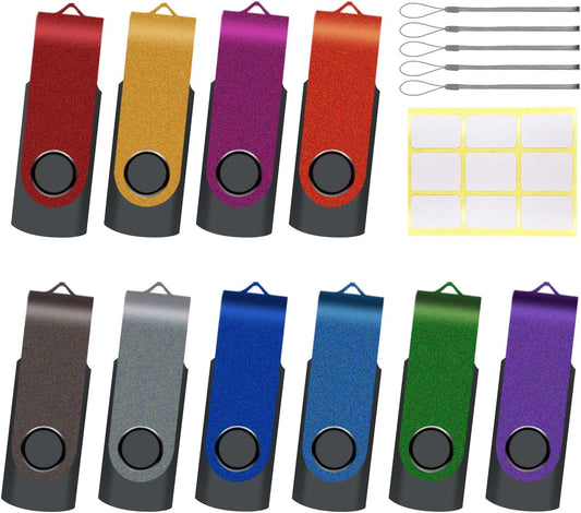 XUANREG 10 Pack 4GB 2.0 Drives,4GB USB Flash Drive,USB Thumb Drive Jump Pen Drive Memory Stick with Sticker Paper