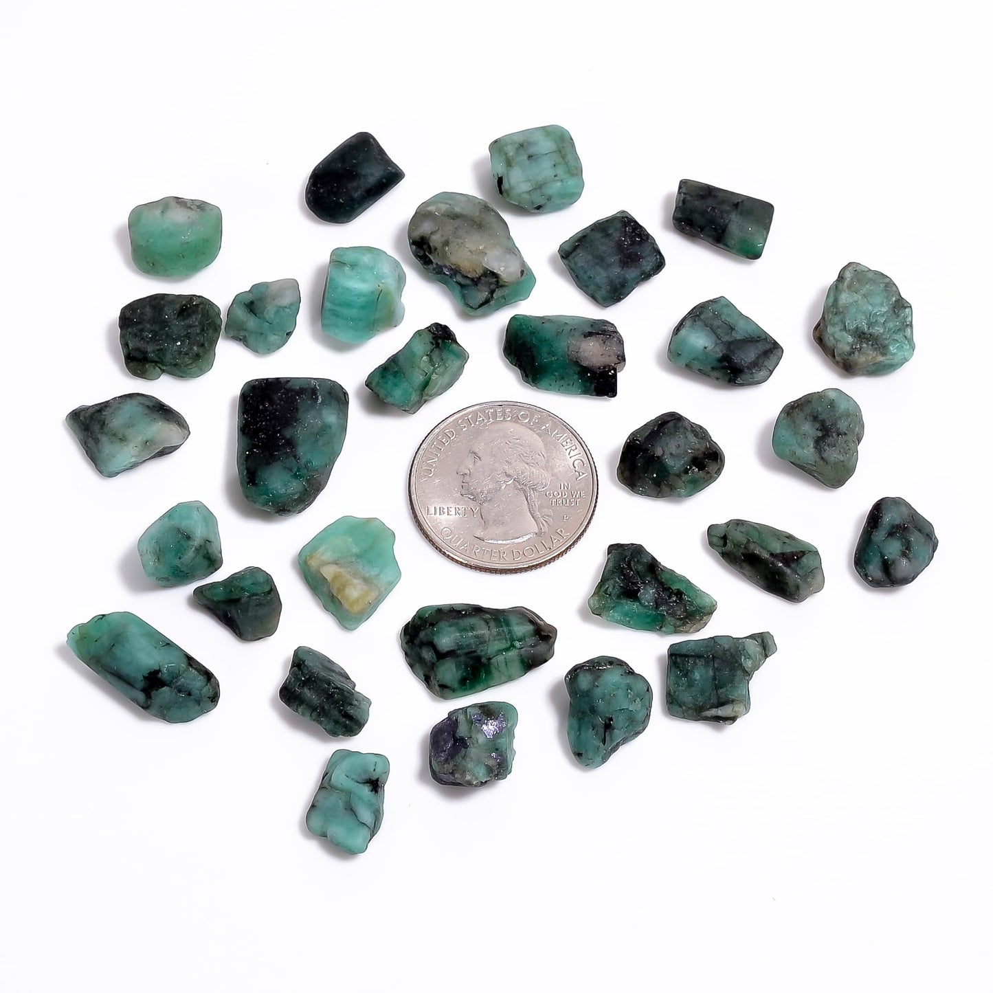 GEMKORA 100 carats Raw Green Emerald Stone Lot, Rough Gemstone, Natural Crystals, Chakra Crystals, Healing Stones, Wholesale Pack, Jewelry Making Supply, Supply, (6 to 8pcs)