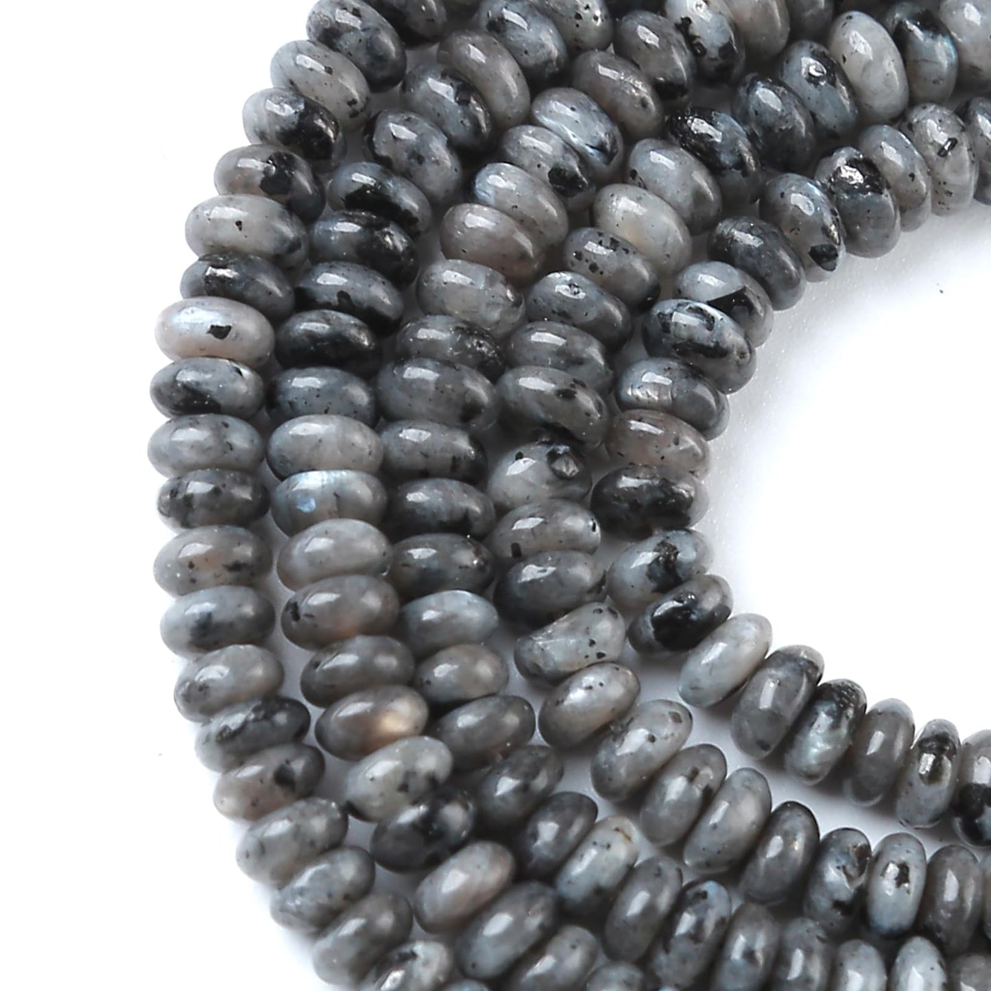 2x4MM 150PCS Black Labradorite Tube Rondelle Abacus Disk Spacer Loose Beads for Jewelry Making
