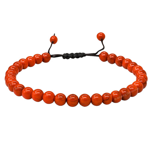 Amazing Gemstone Red Jasper Anklet Ankle Bracelets for Women - Waterproof Beaded Healing Crystal Anklets, Plus Size Chakra Gemstone Bead Anklet (Stretchy Adjustable - Plain)