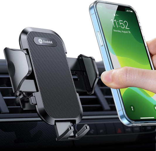 andobil 2026 17 15 14 13 S26 S25 Upgraded Car Phone Holder Mount for Vent, Military Sturdy Metal Clip Air Vent Phone