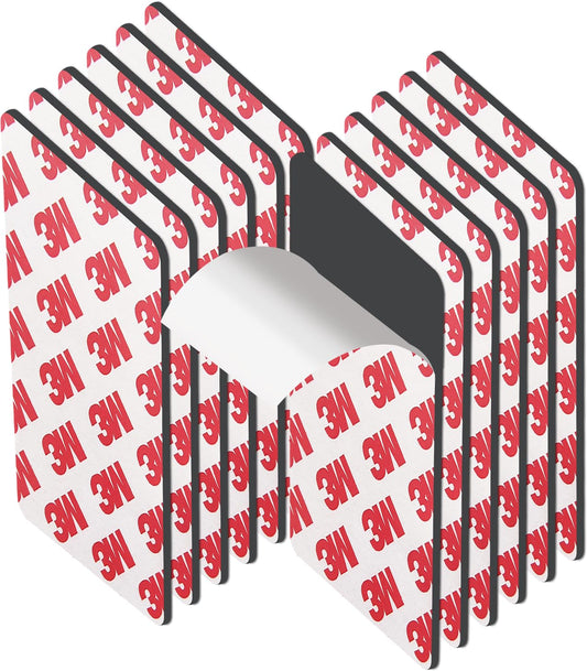 12 Pack, 3" x 1.5" Magnetic Tape, Self Adhesive Magnet Strips Pre-Cut Rectangle, Flexible Magnets Strips Peel and Stick for DIY Crafts Light Art Projects Card Poster to be Magnetic