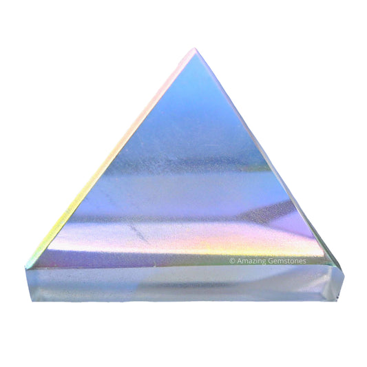 Amazing Gemstone Angel Aura Quartz Pyramid Crystal Healing Stones - 1" Great Pyramid Figurine of Natural Stone Pyramid for Meditation, Reiki, Chakra Balancing and Crystal Pyramids Grid