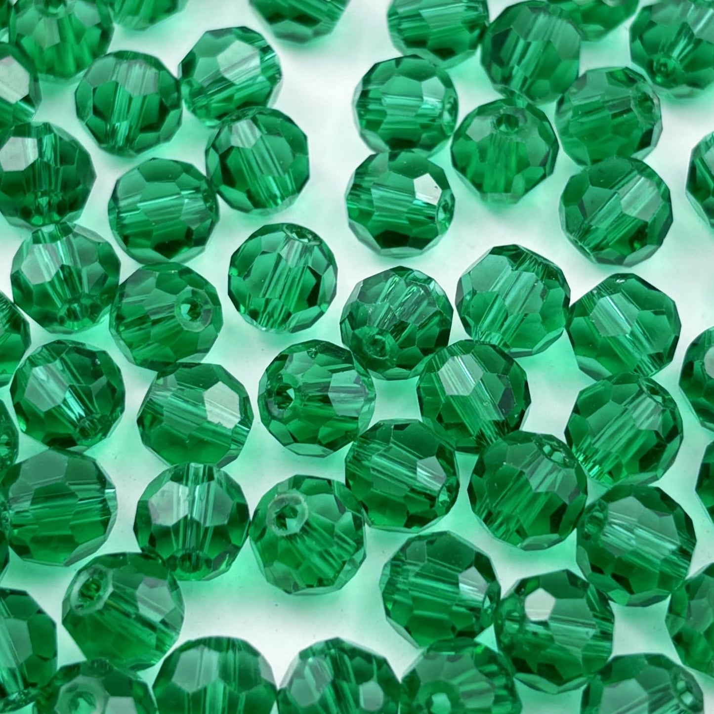YUEXIGO 400pcs 4mm Round Crystal Glass Beads for Jewelry Making, Faceted Crystal Glass Spacer Beads for Bracelet Earring Necklace DIY Craft(Peacock Green)