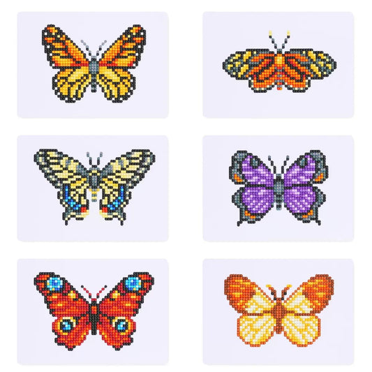 Apomelo 6pcs Diamond Art Painting Kits Butterfly Mini Diamond Art Kits for Adults Beginners, 5D DIY Round Drill Diamond Art Set for Home Wall Desktop Decor,6X8 inches