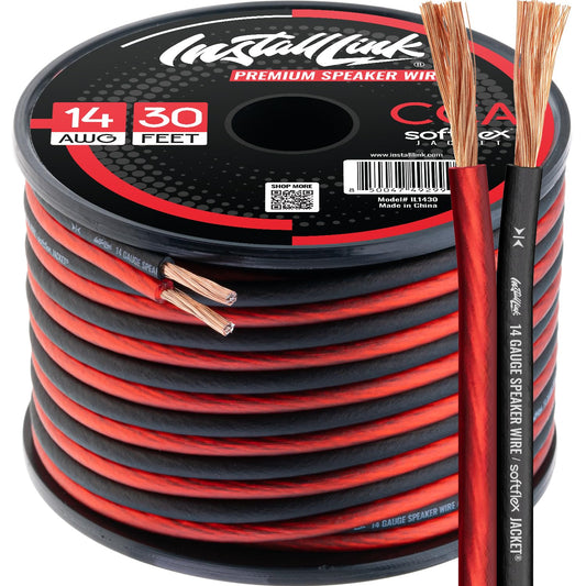 14 30ft, Install Link Gauge Speaker Wire (Speaker Cable) for Car, Home or RV Audio Cable, CCA