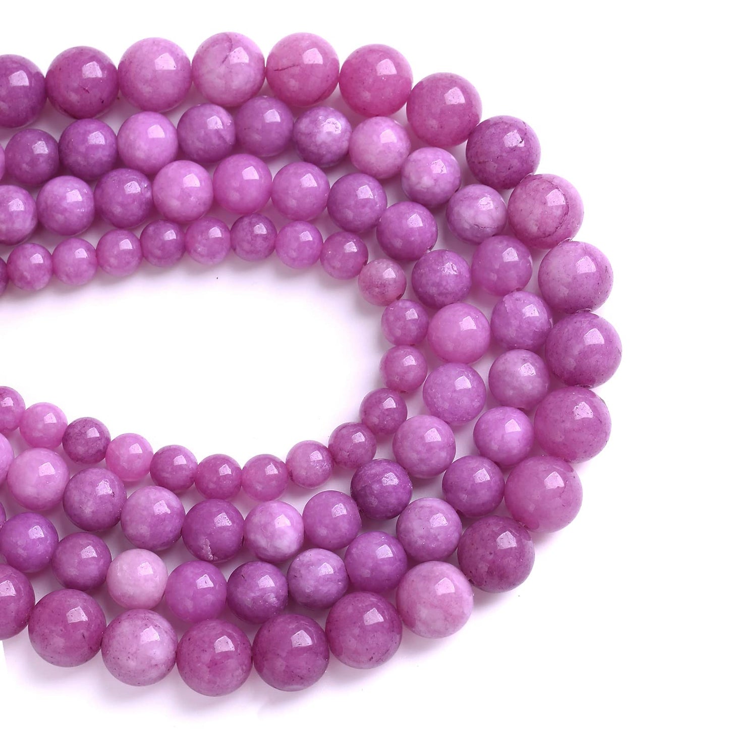 6MM 60PCS Purple Lepidolite Mica Stone Loose Beads for Jewelry Making DIY Bracelet Necklace