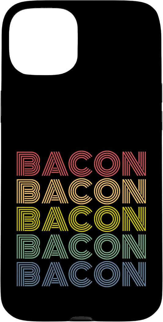 Bacon Lover Tees 70s 15 Bacon Bacon Bacon Retro Vintage Funny Breakfast Case for iPhone Plus