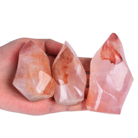 AMOYSTONE Red Hematoid Flame Shaped Stone Towers Obelisk Natural Healing Crystal Quartz Reiki Energy Decoration Home Office Small 1.0LBS