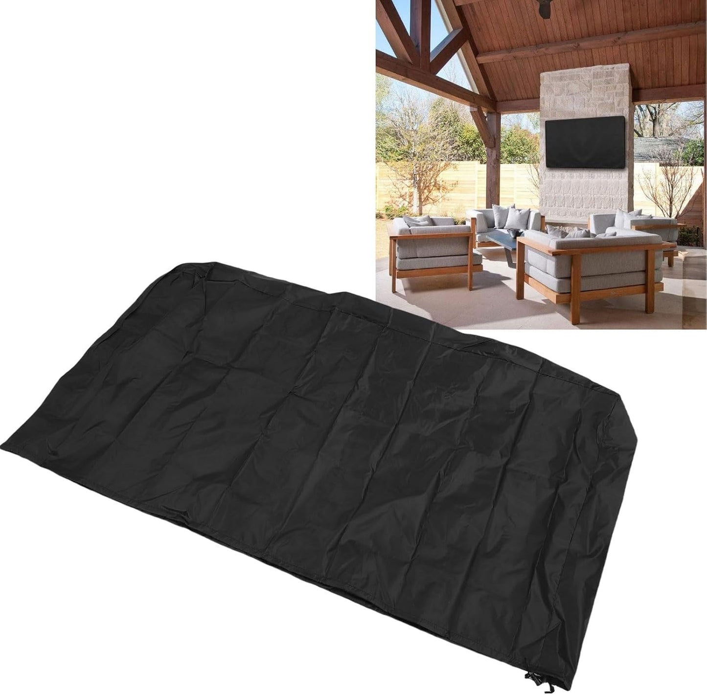 Eminchu 210D Outdoor TV Stand Cover, Rainproof Dust Proof TV Cover, Elastic Band with Oxford Cloth, Ideal for Patio