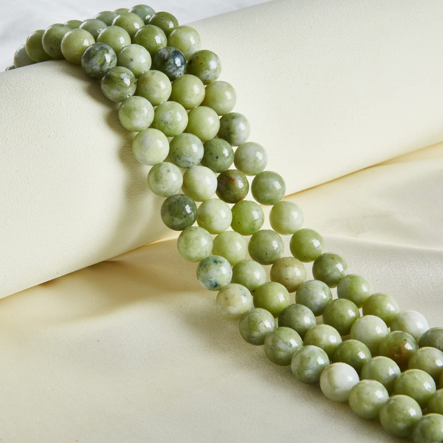 100pcs 10mm Chinese Jade Beads Natural Gemstone Beads Round Loose Beads for Jewelry Making