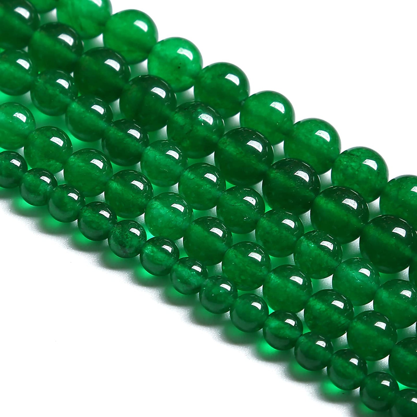 8MM 45PCS Natural Green Jade Stone Chalcedony Beads for Jewelry Making DIY Bracelet Crystal 1 Strand
