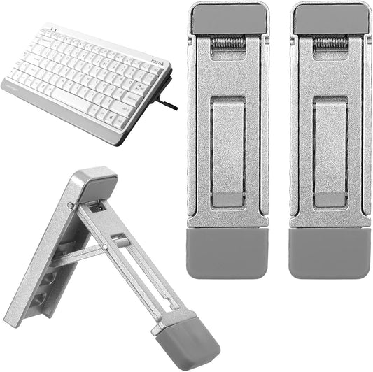 Alrhso 2 Pcs Keyboard Riser Tilt Stand Laptop Feet Riser Adhesive Keyboard Stands Portable Three Tilt Angle Adjustable