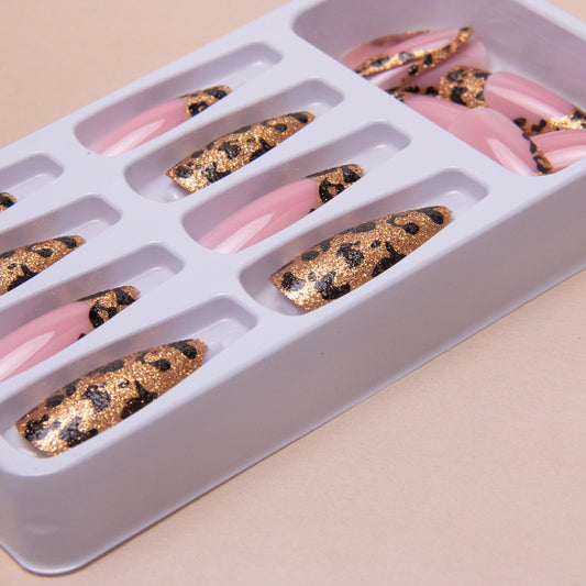 Almond Press on Nails Medium Spring Summer Butterfly 3D Acrylic False Nails Glossy Cute Glue on Manicure Art Stick on French Tip for Women Girls 24Pcs