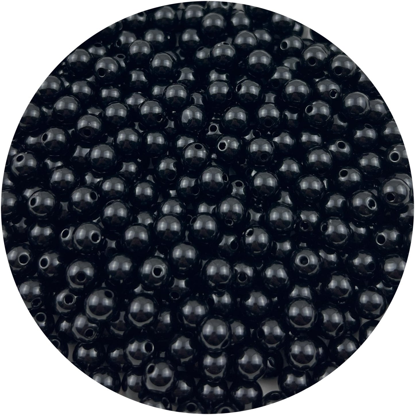 Mulutoo 400pcs 8MM Acrylic Round Beads for Jewelry Making, Black