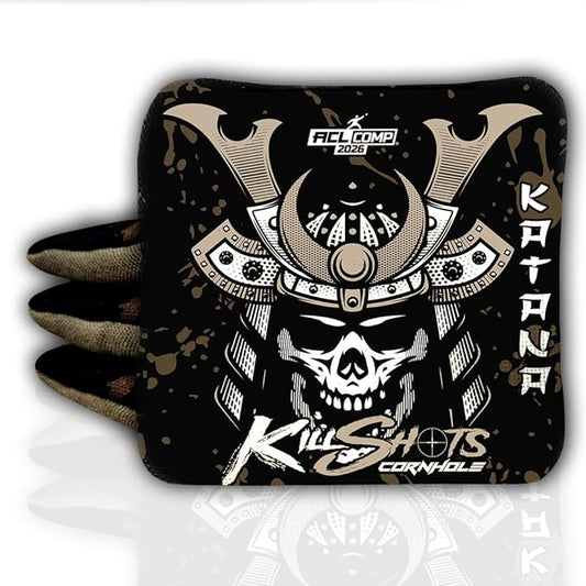 Killshots Cornhole | Katana Series | Limited Edition | ACL Certified Cornhole Bags | Premium Quality | Dual-Speed | Durable & Weather Resistant | Set of 4 Bags