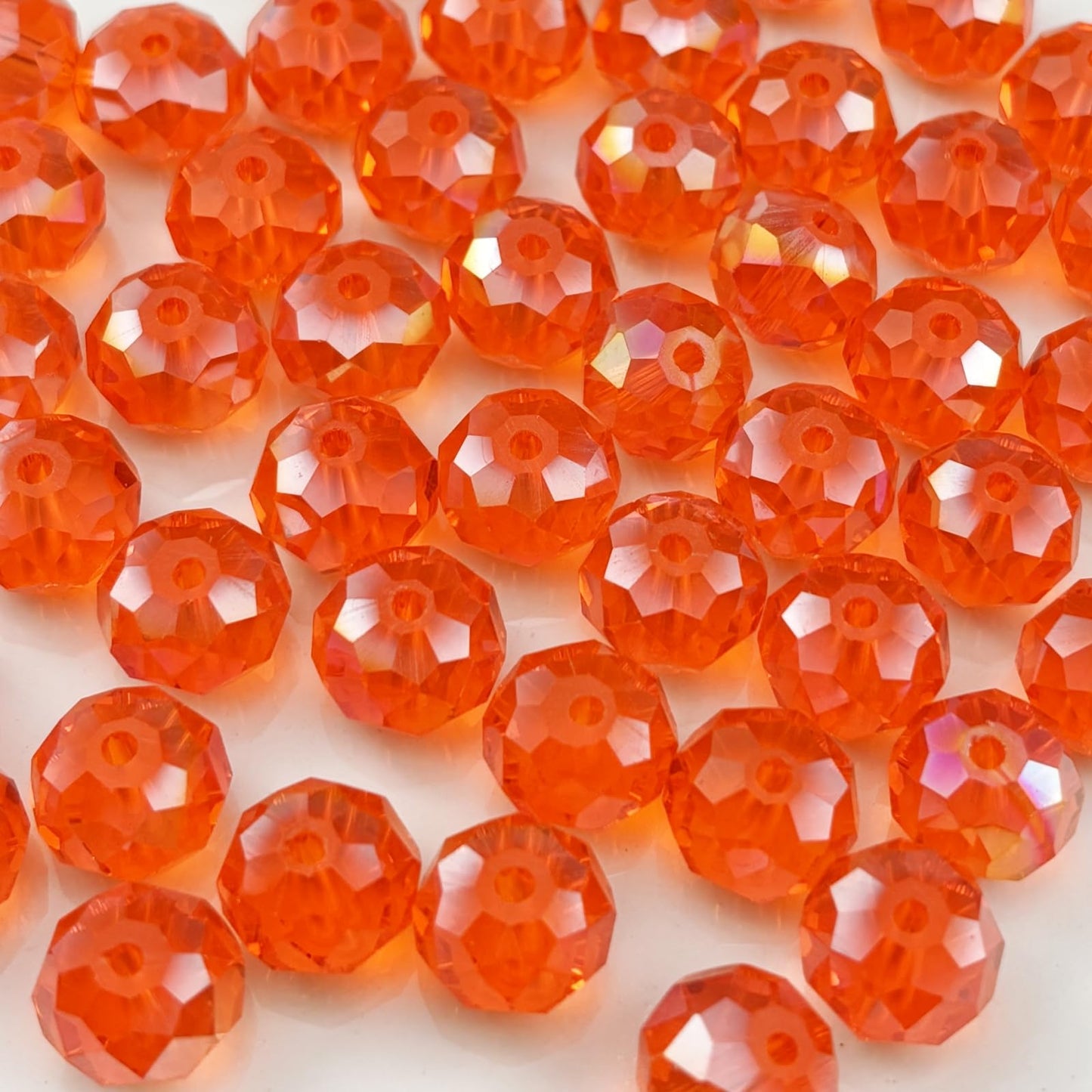 YHYPOCI 200pcs 6mm Crystal Glass Beads for Crafts Faceted Rondelle Glass Beads for Jewelry Making Crystal Spacer Beads for Necklaces Bracelets Earrings DIY Craft(Orange AB)