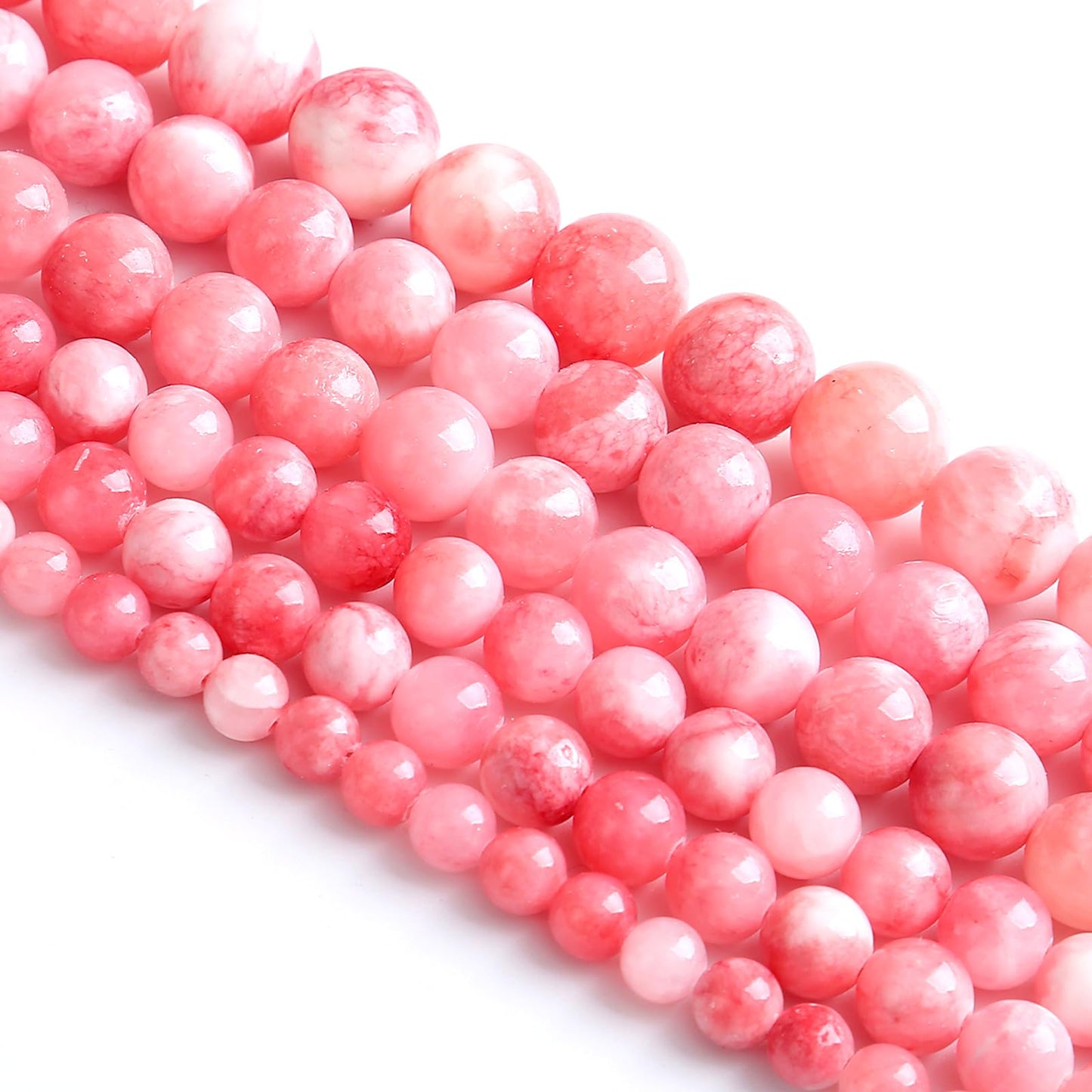 160PCS 4MM Pink Persian Jade Spacer Loose Beads for Jewelry Making DIY Bracelet Necklace 2 Strands