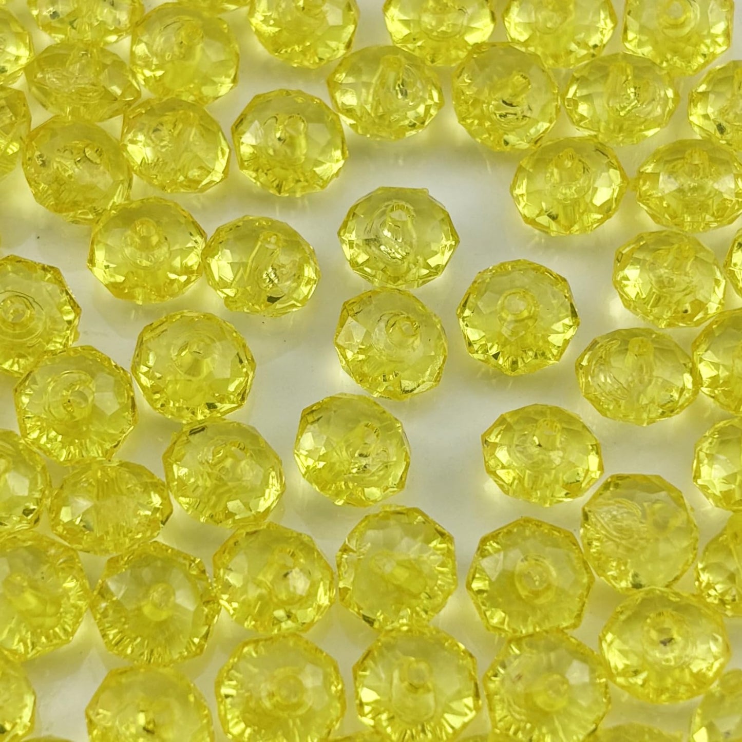 YHYPOCI 1000pcs 6mm Acrylic Crystal Beads, Faceted Rondelle Acrylic Spacer Beads for Wind Chimes Bracelet Necklace Earring Keychain Jewelry Making DIY Crafts(Lemon Yellow)