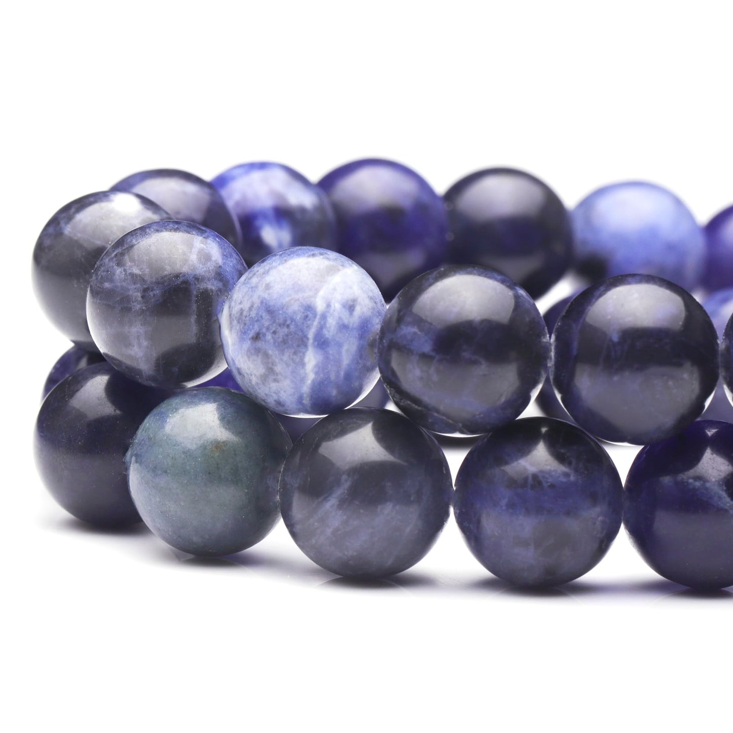 Youngbling Natural Gemstone Beads for Jewelry Making,10mm AAA Blue Sodalite Polished Round Smooth Stone,Genuine Real Stone Beads for Bracelet Necklace 15 Inch