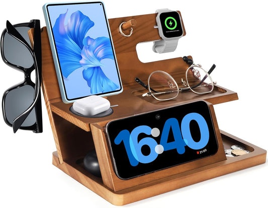 AliveByte 3-in-1 16 16/15/14/13/12 Gifts for Men Charging Stand Compatible with iPhone Charger Station, Nightstand