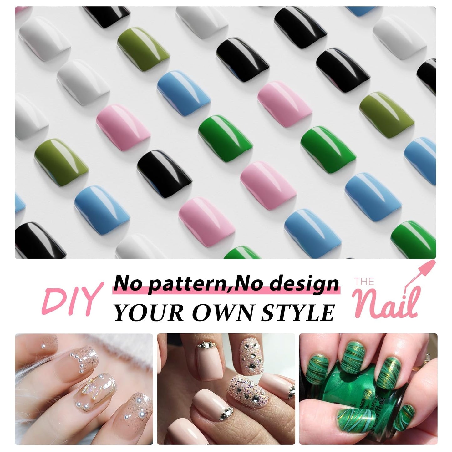 Red Press on Nails Short Square, Fake Nails Glue on Short Square Nails Press ons, Soft Gel Glue on Nails Stick on Nails for Women Thick Reusable Solid Color Acrylic Nails 24pcs