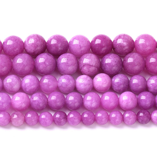 10mm 36pcs Natural Purple Lepidolite Jade Stone Beads for Jewelry Making DIY Bracelet Necklace Accessories Crystal Energy Healing Power Stone Beads (Purple Lepidolite Jade, 10mm)