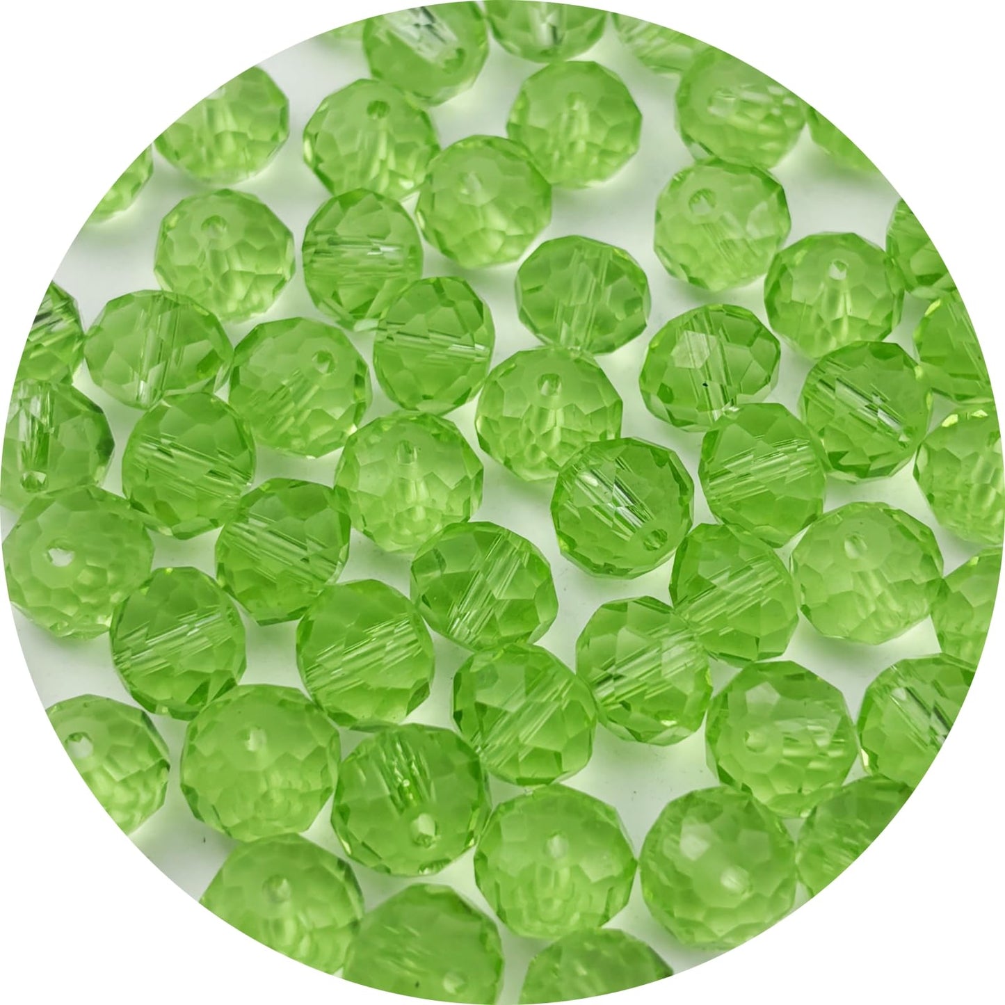 YUEXIGO 600pcs 3mm Crystal Glass Beads for Jewelry Making, Faceted Rondelle Glass Spacer Beads for Wind Chimes Bracelet Earring Necklace DIY Craft(Light Green)