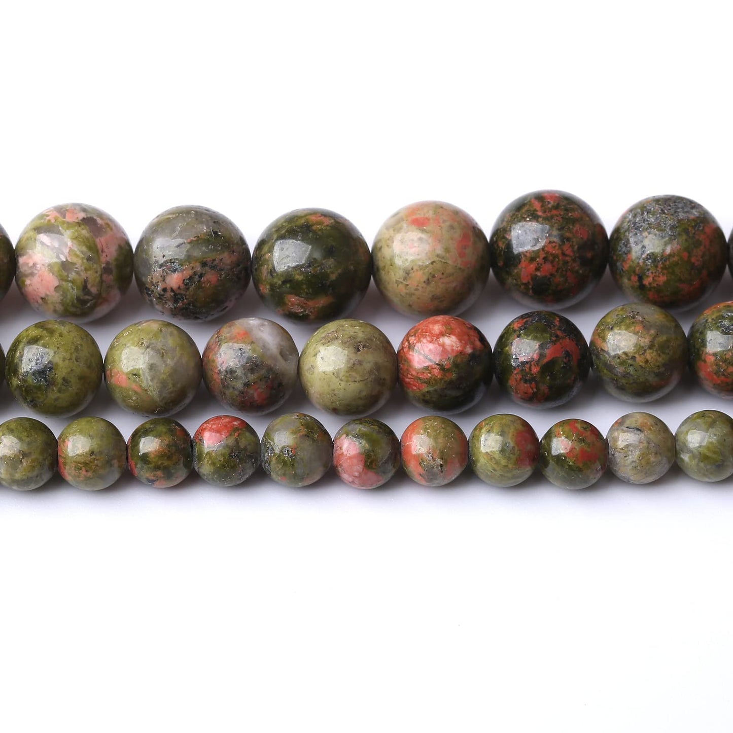 32PCS 12MM Natural Unakite Stone Beads Energy Healing Beads for DIY Jewelry Bracelet Necklace Making for Jewelry Making15Inch