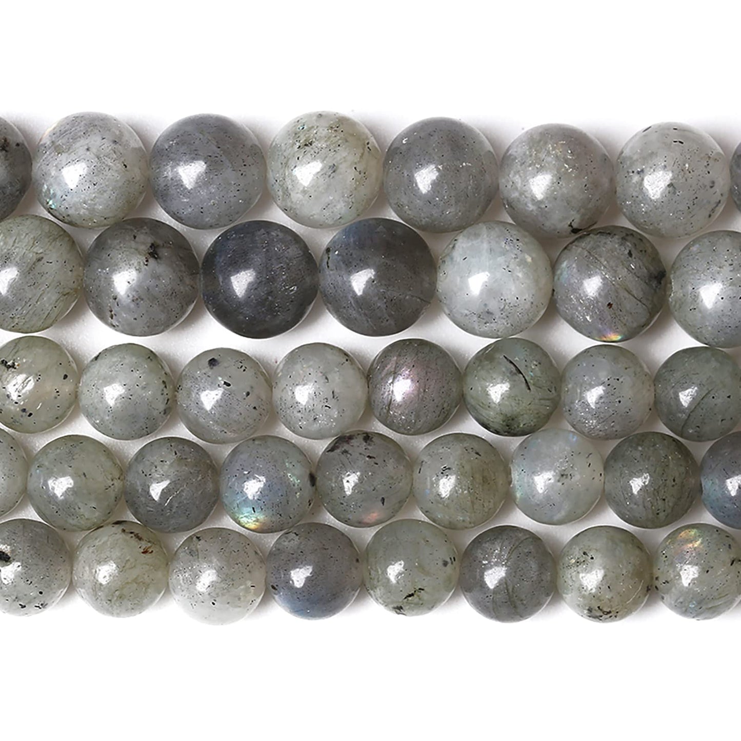 12MM 30PCS Natural Stone Gray Labradorite Larvikite Crystal Beads for Jewelry Making DIY Bracelet