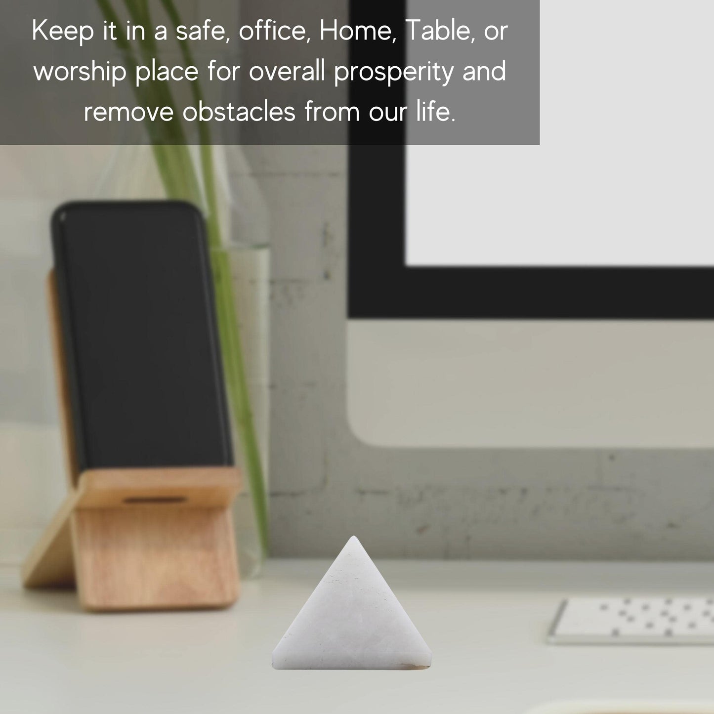 Amazing Gemstone White Agate Snow Quartz Pyramid Crystal Healing Stones - 1" Great Pyramid Figurine of Natural Stone Pyramid for Meditation, Reiki, Chakra Balancing and Crystal Pyramids Grid