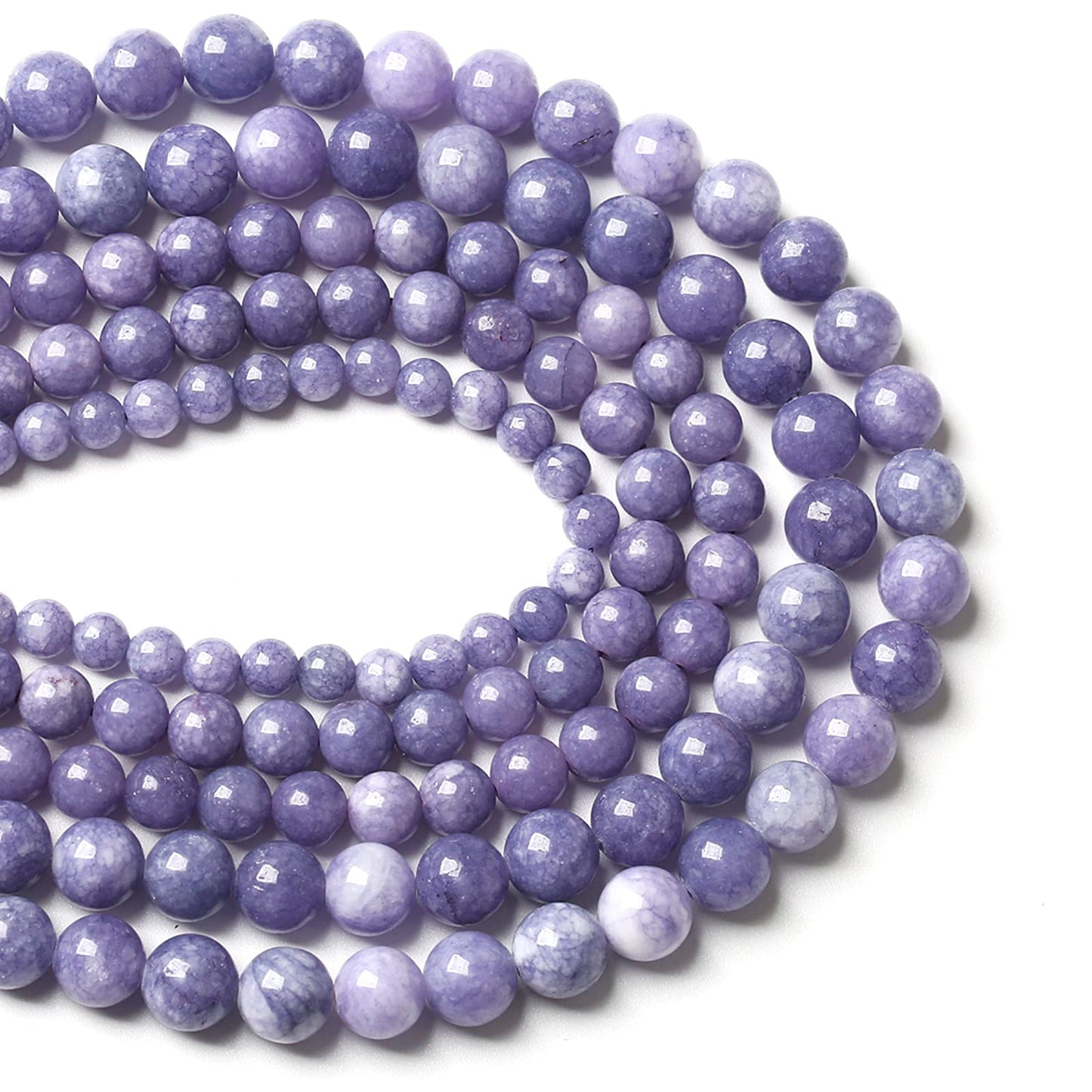 4MM 86PCS Lavender Purple Chalcedony Stone Loose Beads for Jewelry Making DIY Bracelet Necklace