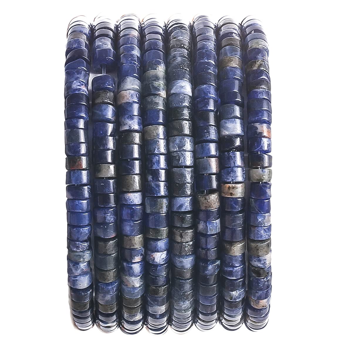 Natural Blue Sodalite Stone Spacer Beads 4x2mm 38cm/str Flat Round Loose Semi Gemstone Caps for Making Bracelets Necklace