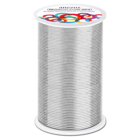 Anezus Bendable Craft Metal Wire - 540 Feet, 18 Gauge Flexible Beading Wire for Wreath Making, Jewelry Making, Floral (Silver, 1mm)