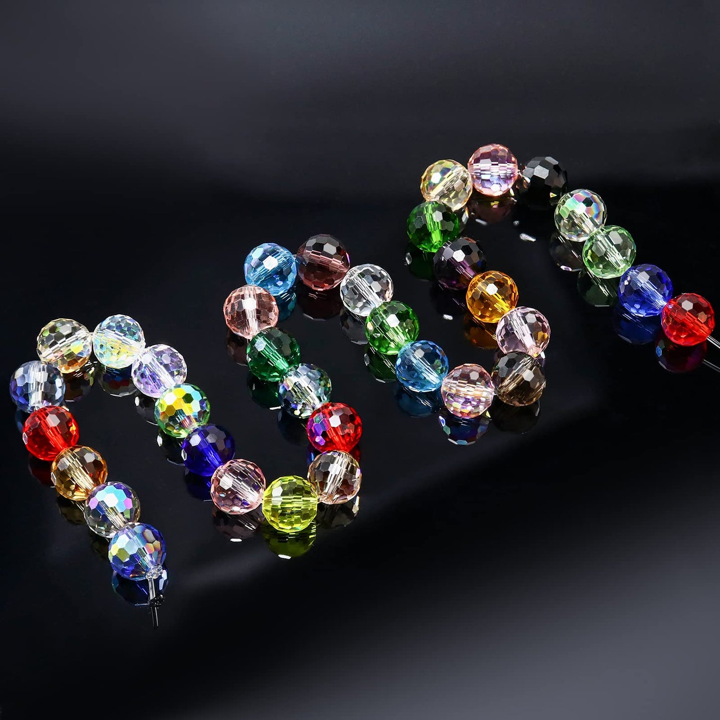 Dowarm 150PCS 6MM Crystal Glass Beads for Jewelry Making, Faceted Crystal Rondelle Spacer Beads for Crafts, Wind Chimes, Suncatcher