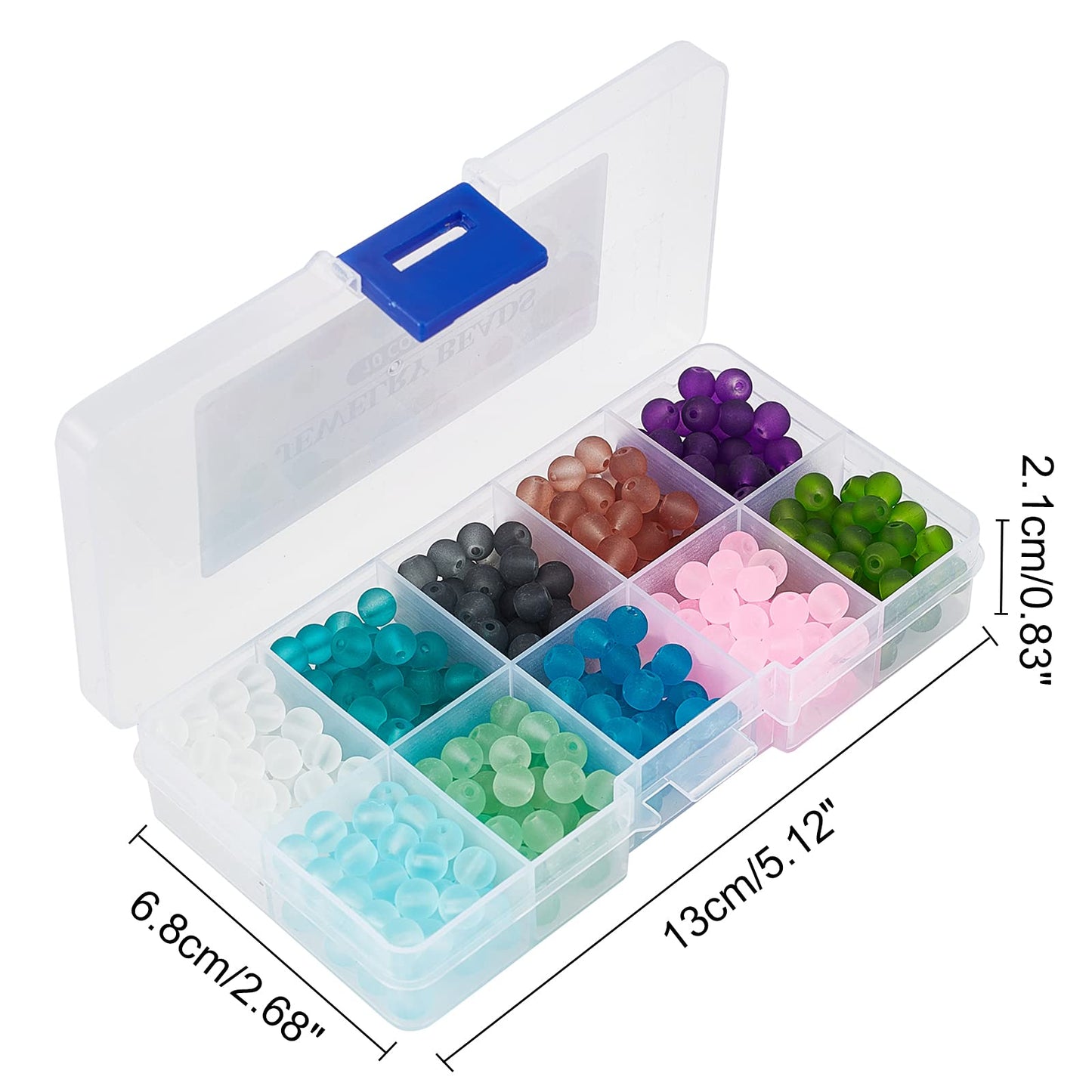PH PandaHall 500pcs 6mm Frosted Glass Bead 10 Color Transparent Frosted Crystal Beads Matte Loose Spacer Beads for Necklace, Bracelet, Earring Jewelry Making