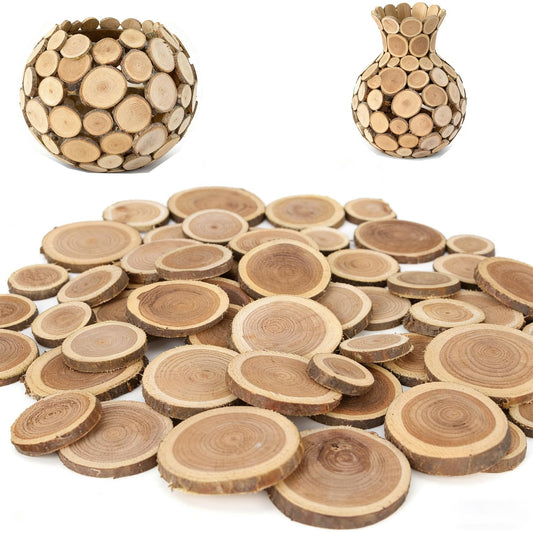 210pcs roundwood Slices,Chips! Perfect for Art and DIY Enthusiasts, These Chips can be Used to Create Your own vases or Decorate Party Walls with Unique Ornaments. (210)