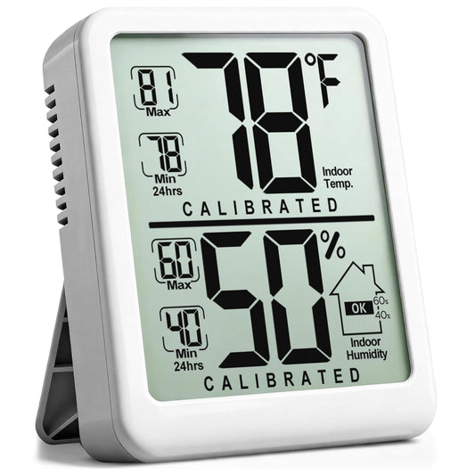 Antonki Digital Room Thermometer - Indoor Temperature & Humidity Gauge with Max/Min Records | Battery Included