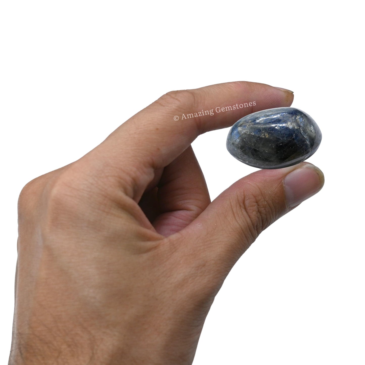Amazing Gemstone Blue Sapphire Crystals and Healing Stones Tumbled - 1 oz Blue Sapphire Stone, Natural Healing Stones for Energy Balance, Stress Relief - Premium Polished Gems Rocks for Meditation