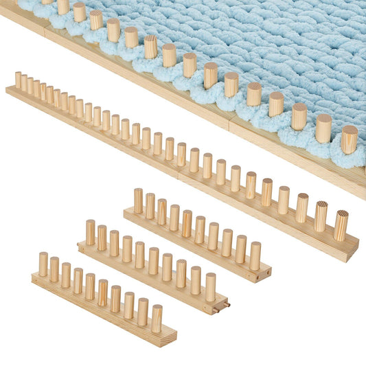 TISOFU 46" Chunky Blanket Loom, Large Wooden Loom Frame, Hand Knitting Kit for Adults Beginners, Adjustable Chunky Blanket Making Kit