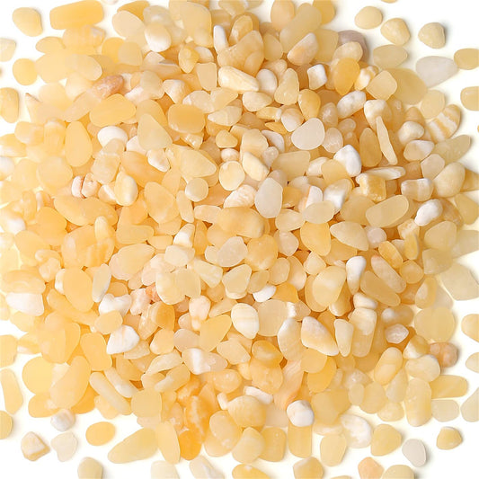 1lb Yellow Jade Aquarium Gravel Rocks Natural Tumbled Healing Crystal Chips Bulk Gemstones Crushed Stones for Fountain Vase Filler Planters Decorative Fish Tank Potted Reiki Energy Balancing