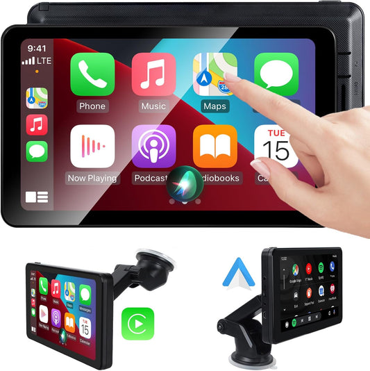 Aonerex 7" Wireless CarPlay Screen Android Auto for Car, Touch Screen Naivgation Portable Car Stereo CarPlay Bluetooth